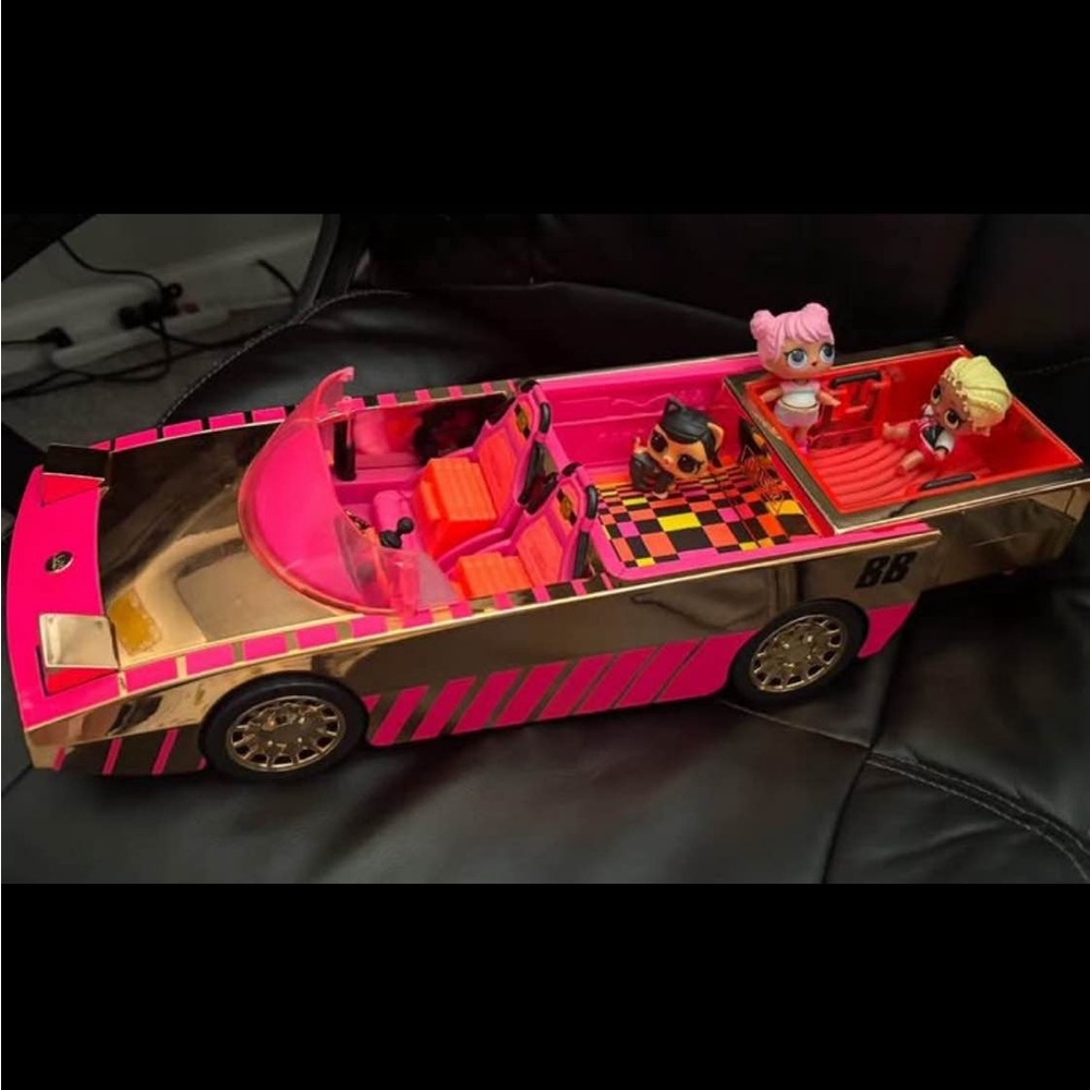 LOL Doll Pink and Gold Toy Car/pool with Dolls